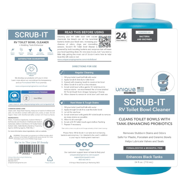 RV Toilet Cleaner Liquid - Safe for All Types - 24 oz