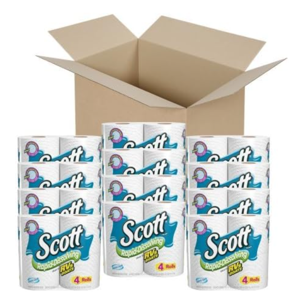 Scott Rapid Dissolve Bath Tissue: 4 Rolls x 24 Packs