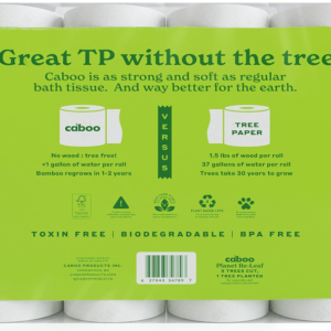 Caboo Bamboo Toilet Paper: Septic Safe, Biodegradable, Eco-Friendly 2-Ply