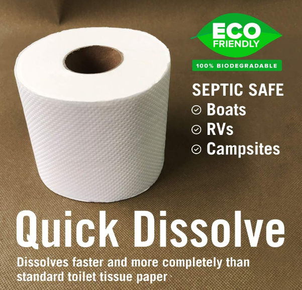Boat & RV Toilet Paper: Quick Dissolving, Biodegradable 12 Rolls