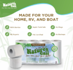 Nature's Call Bamboo Toilet Paper - Soft 2-Ply RV, Boat, Home Use (8 Rolls)