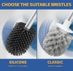 BOOMJOY Toilet Brush Set: Cleaner & Scrubber with Tweezers - White