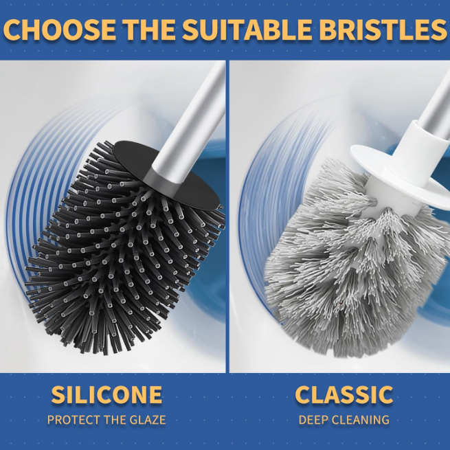 BOOMJOY Toilet Brush Set: Cleaner & Scrubber with Tweezers - White