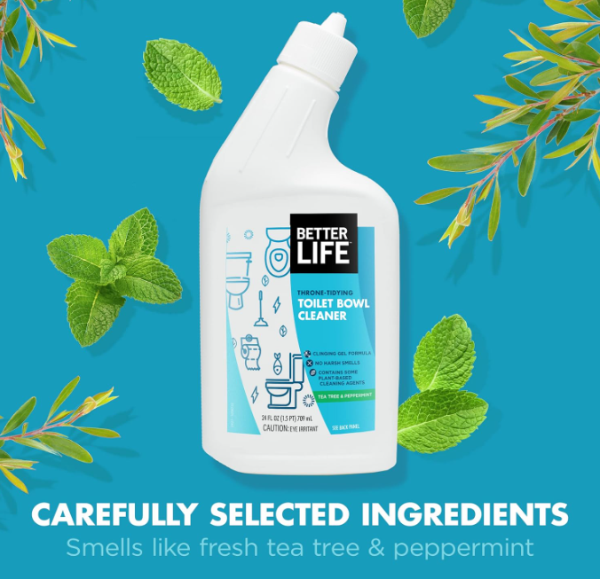 Better Life Toilet Bowl Cleaner, Tea Tree & Peppermint Scent, 24 Fl Oz (2-Pack)