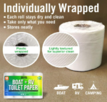 Boat & RV Toilet Paper: Quick Dissolving, Biodegradable 12 Rolls