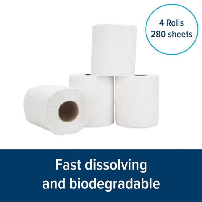 Camco RV Toilet Paper | Biodegradable | 1-Ply, 280 Sheets