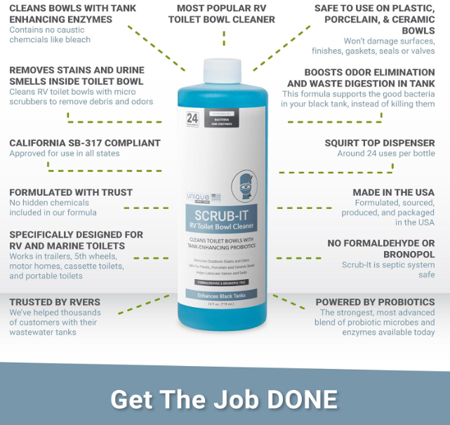 RV Toilet Cleaner Liquid - Safe for All Types - 24 oz