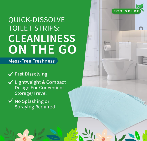 Toilet Bowl Cleaner Strips: 60 Count, Eco-friendly, Non-toxic, Septic Safe