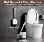 Sellemer Toilet Brush Set: Flexible Silicone Bristles, Compact Design, Ventilated Base | White (1 Pack)