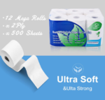 Quick Dissolve RV Toilet Paper: 2-Ply, Biodegradable, 500-Sheet