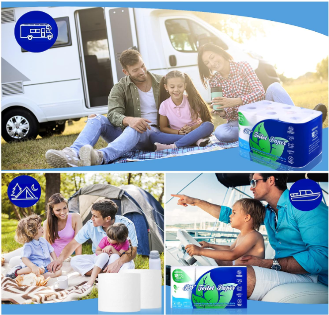 Quick Dissolve RV Toilet Paper: 2-Ply, Biodegradable, 500-Sheet