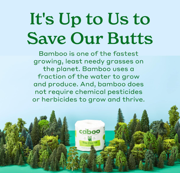 Caboo Bamboo Toilet Paper: Septic Safe, Biodegradable, Eco-Friendly 2-Ply