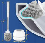 BOOMJOY Toilet Brush Set: Cleaner & Scrubber with Tweezers - White