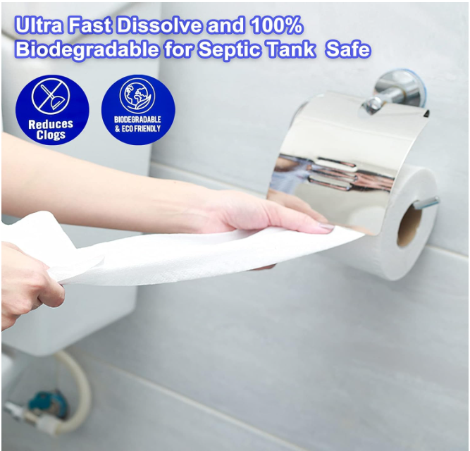 Quick Dissolve RV Toilet Paper: 2-Ply, Biodegradable, 500-Sheet