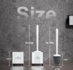 Sellemer Toilet Brush Set: Flexible Silicone Bristles, Compact Design, Ventilated Base | White (1 Pack)