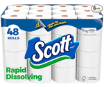 Scott Rapid-Dissolving Toilet Paper: 48 Double Rolls, Sustainable & Septic-Safe