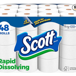Scott Rapid-Dissolving Toilet Paper: 48 Double Rolls, Sustainable & Septic-Safe