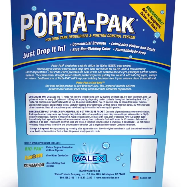 Walex Porta-Pak: Odor-Eliminating Pods for RV/Marine Tanks