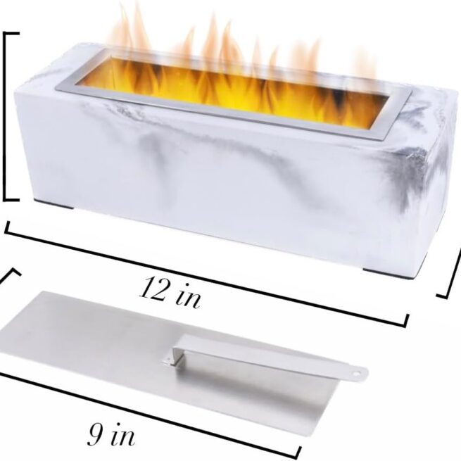 Tabletop Fire Pit Concrete, Smokeless, Marble - Personal Fireplace