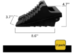 Heavy Duty Rubber Wheel Chocks - 2 Pack Black, 8.6" x 3.7" x 4.7" - Car, RV, Truck