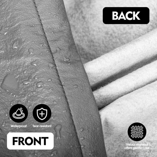 K-Musculo RV Tire Covers: Heavy-Duty Leather, 2 Pack, 30"-32" Dia - Gray