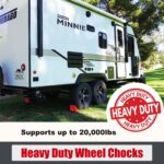 SECURITYMAN Wheel Chocks (2 Pack) - Non-Slip Rubber for Trailers, RVs - Orange