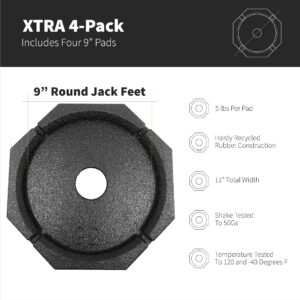 SnapPad Xtra (4-Pack) | RV Leveling: 9” Jack Feet, 61% More Stability | 5lbs/Pad | 11” Width
