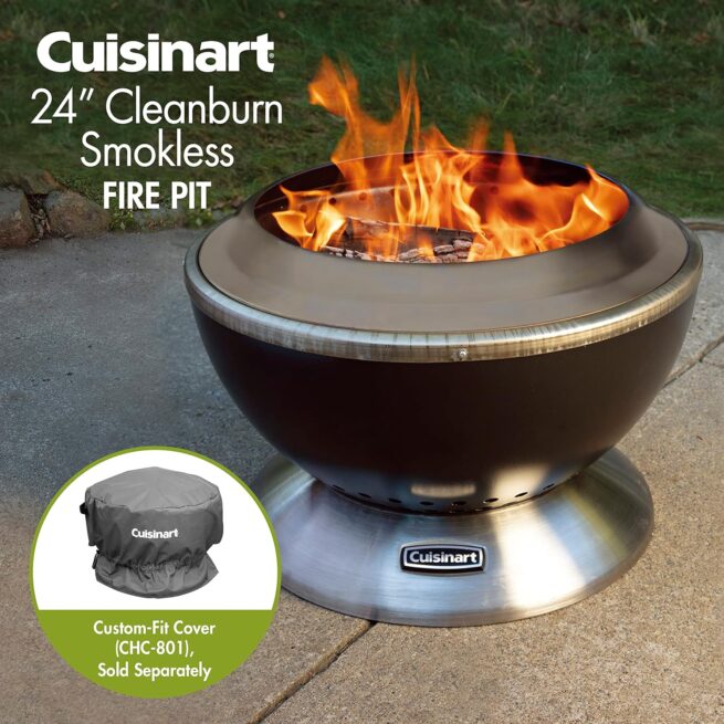Cuisinart COH-800 Smokeless Fire Pit - 24" with Wind Guard & Removable Base