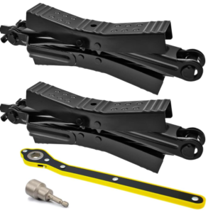2Pcs Camper Wheel Chock Stabilizer: Heavy Duty RV Tire Lock + Wrench