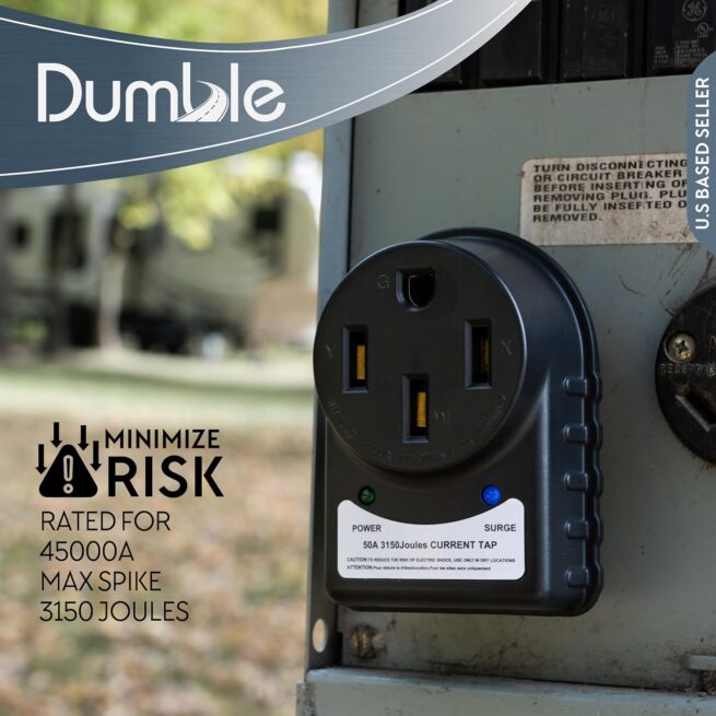 50 AMP RV Surge Protector Plug - Camper Circuit Power Extension Cord