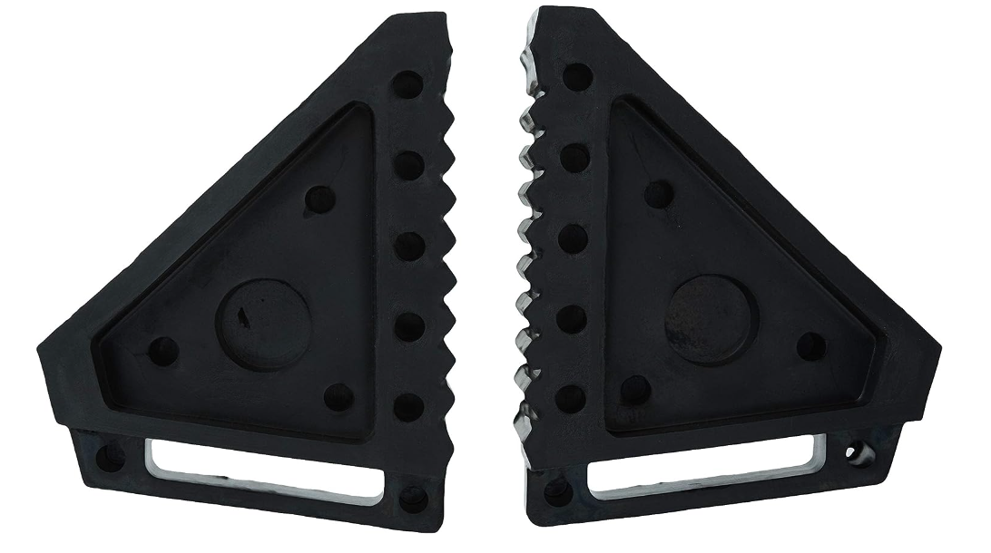 MAXXHAUL 70472: 2-Pack Heavy Duty Black Wheel Chocks, Solid Rubber, 8"x4"x6