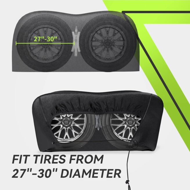 RVMATE RV Tire Covers: Dual Axle, 27"-30" Diameter, Waterproof, Anti-UV (2 Pack)