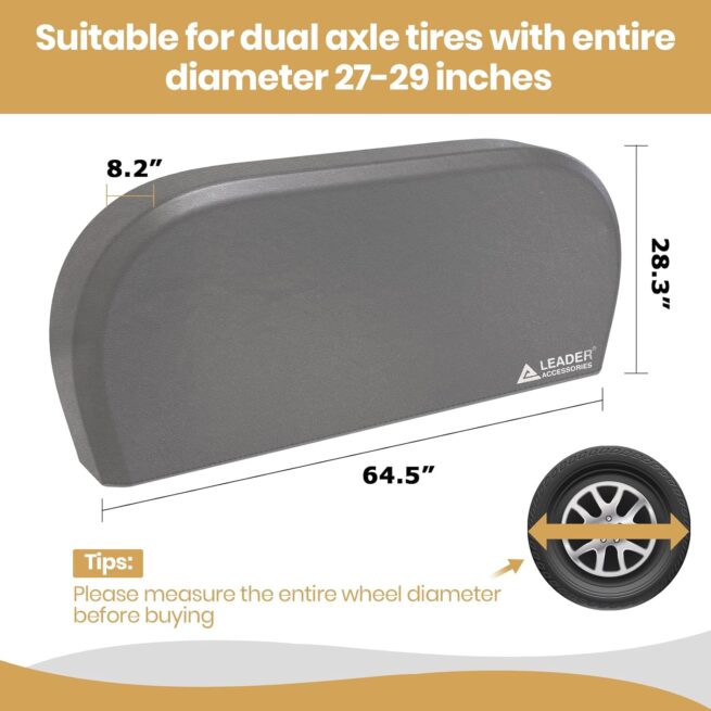 Leader Accessories Double Axle RV Tire Cover 27"-29" Waterproof Grey 2pcs