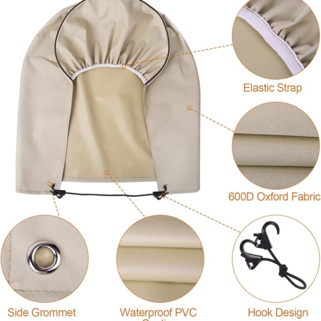 Leader Accessories 4-Pack Tire Covers - Heavy Duty Waterproof - Universal Fit - Tan