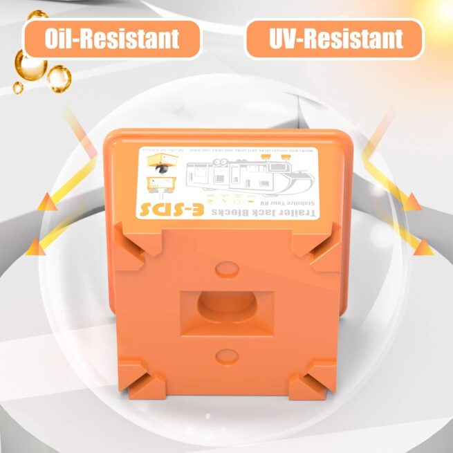Trailer Jack Blocks 4 Pack: RV Camper Leveling Blocks for Tongue Jacks & Stabilizers