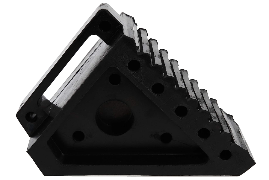 MAXXHAUL 70472: 2-Pack Heavy Duty Black Wheel Chocks, Solid Rubber, 8"x4"x6