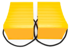 Camco Wheel Chock w/ Rope: Secure Trailer/RV, Easy Removal, Pack of 2 - 44471, Yellow