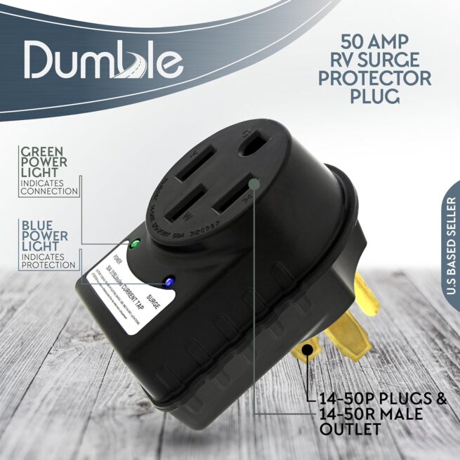 50 AMP RV Surge Protector Plug - Camper Circuit Power Extension Cord