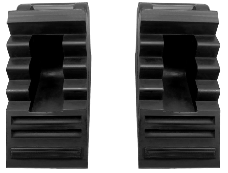 Heavy Duty Rubber Wheel Chocks - 2 Pack Black, 8.6" x 3.7" x 4.7" - Car, RV, Truck