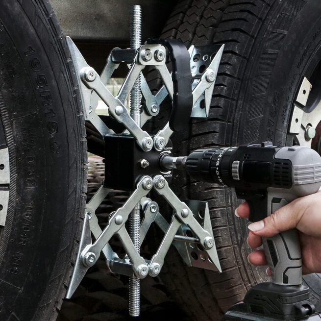 Adjustable X-Shaped RV Wheel Chocks - Dual Axel Camping Gear (2 Pack)