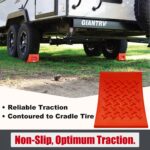 SECURITYMAN Wheel Chocks (2 Pack) - Non-Slip Rubber for Trailers, RVs - Orange