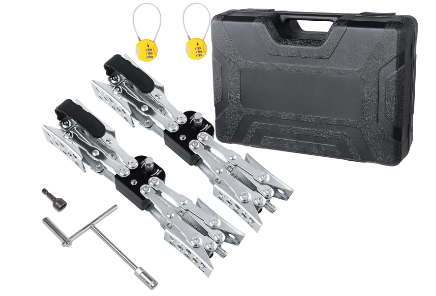 Adjustable X-Shaped RV Wheel Chocks - Dual Axel Camping Gear (2 Pack)