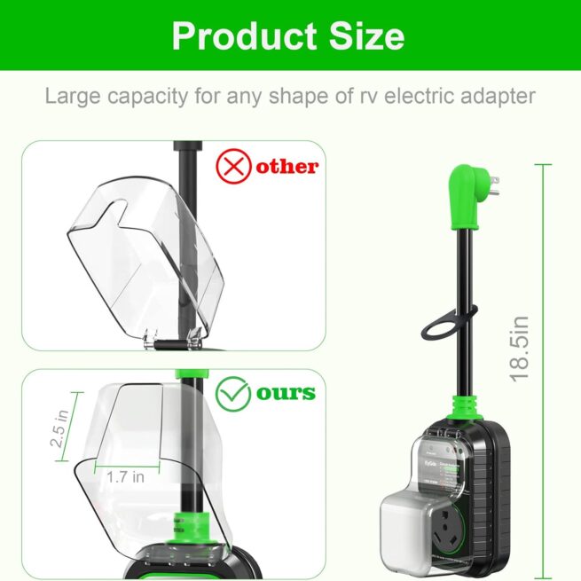 EyGde 30A RV Adapter: Surge Protector, Patented Male to Female Plug