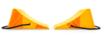 Camco Wheel Chock w/ Rope: Secure Trailer/RV, Easy Removal, Pack of 2 - 44471, Yellow