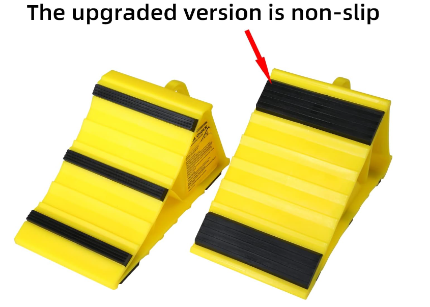LEAD BRAND Wheel Chocks: Non Slip Base, RV&Trailer, L8xW4.7xH4.1, Pack of 2