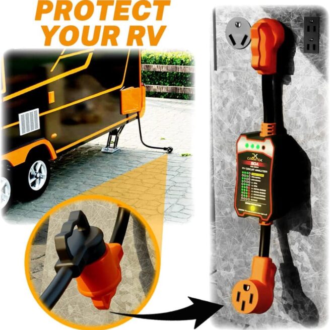 CARMTEK RV Surge Protector 50A - Integrated Circuit Analyzer & Surge Protection