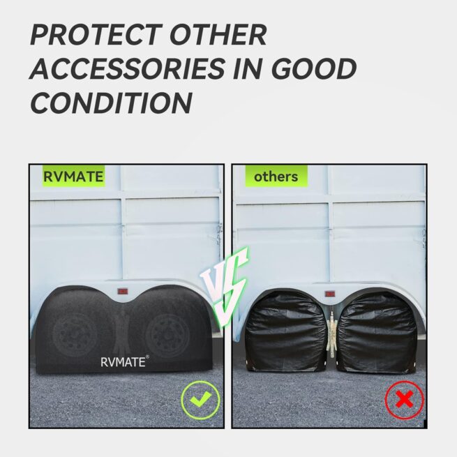 RVMATE RV Tire Covers: Dual Axle, 27"-30" Diameter, Waterproof, Anti-UV (2 Pack)