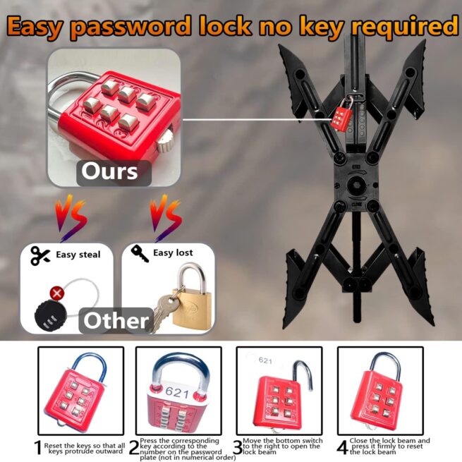 RVPNR Camper X-Chock Stabilizer: Adjustable, Hex Socket, Password Locks
