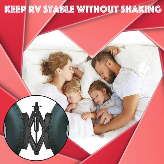 2Pcs Camper Wheel Chock Stabilizer: Heavy Duty RV Tire Lock + Wrench