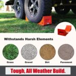SECURITYMAN Wheel Chocks (2 Pack) - Non-Slip Rubber for Trailers, RVs - Orange